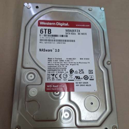 Western Digital Red Plus 3.5-inch 5400rpm SATA Internal Hard Drive 6TB($1300)