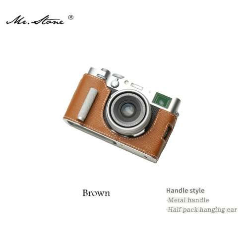 Mr. Stone Genuine Leather Camera Half Case Cover Bag For FUJIFILM X100vi - Brown