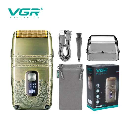 VGR Triple Foil Titanium Electric Shaver & Beard Trimmer (3 floating Blade)