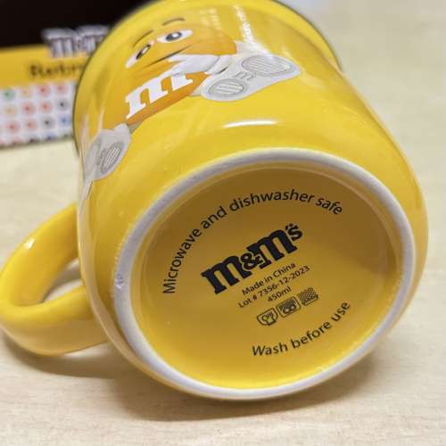 全新：M&M&rsquo;s Yellow Retro Mug 450ml 黃色復古陶瓷杯