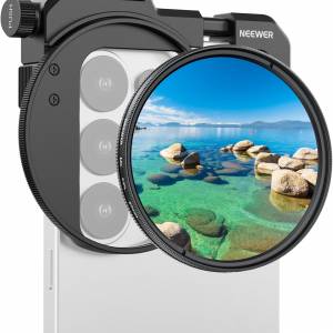 NEEWER 67mm Phone Filter Holder with Adjustable Clamp, Cold Shoe Mount & CPL