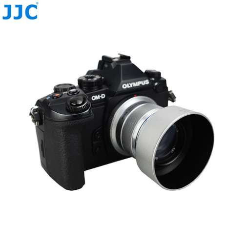 JJC LH-J40B Silver Lens Hood replaces OLYMPUS LH-40B