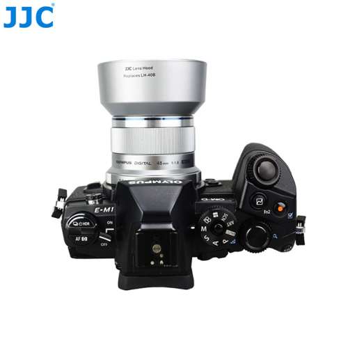 JJC LH-J40B Silver Lens Hood replaces OLYMPUS LH-40B