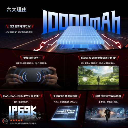 （少量現貨）Honor 榮耀WIN Turbo 宋妍霏同款 10000mAh青海湖電池 榮耀鴻燕信號王 ...