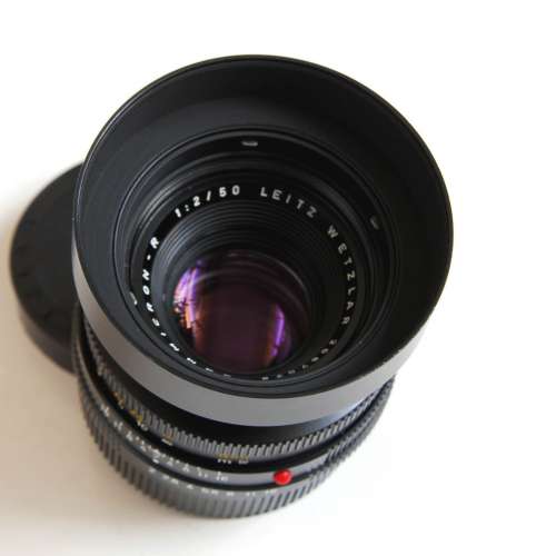 Leica 50mm f2 Summicron-R 3-cam West Germany with original hood  95% new