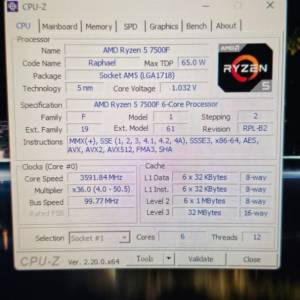 AMD Ryzen 5 7500F CPU 處理器 行貨 Tray版