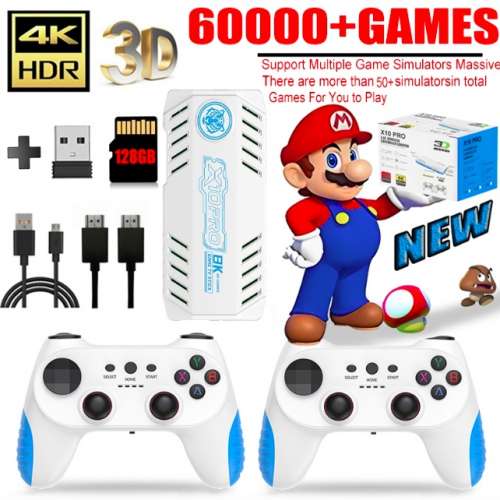 X10 PRO (Quad-core Cortex-A55 )Retro Game Stick with 50000+ Games, 4K HDMI HD