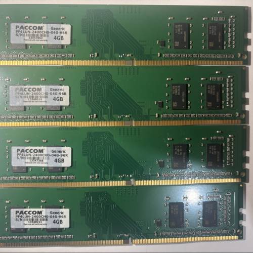 PACCOM 4GB DDR4 2400MHz DIMM 4條