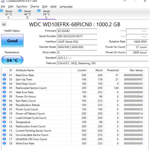 WD Nas Red 1tb x 2