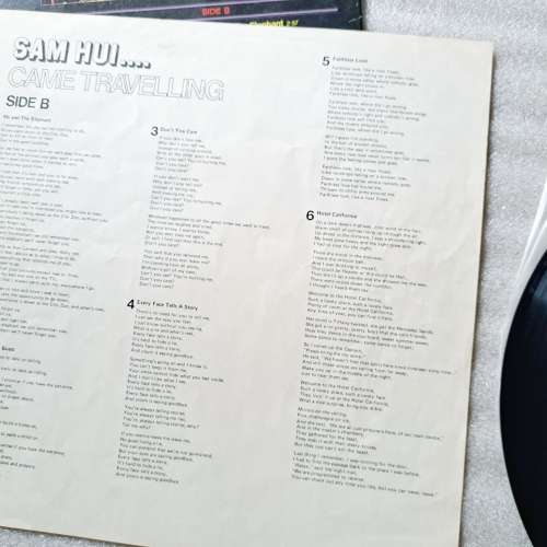 許冠傑 Came Travelling 1977 Sam Hui 黑膠唱片LP 經典英文金曲 Vinyl