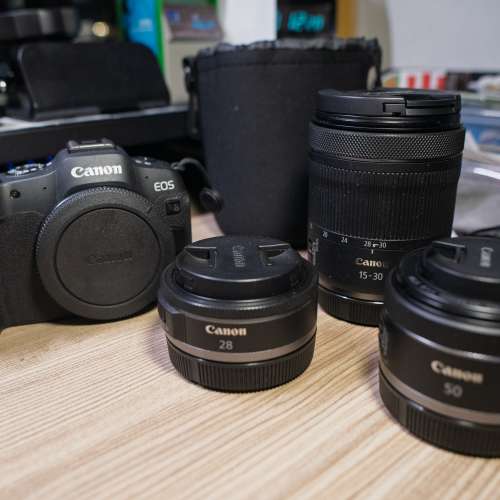 Canon R8 + RF 28mmF2.8 + RF 50mmF1.8 + RF15-30mm F4.5-6.3 IS STM