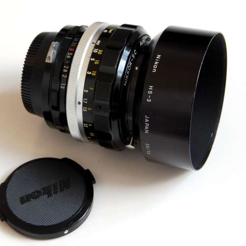 Nikon 55mm f1.2 Nikkor-S.C Non-AI mount with HS-3 hood 95% New