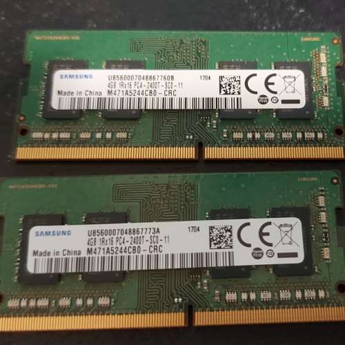 Samsung PC4-2400T SODIMM 4GB x 2pcs (一對)