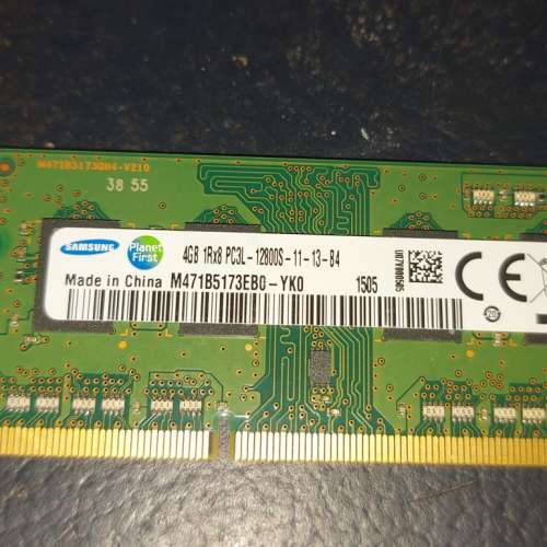 1.35V 低電壓筆記型 Samsung DDR3 PC3L-12800 1600mhz  4GB SO-DIMM記憶體 (RAM)