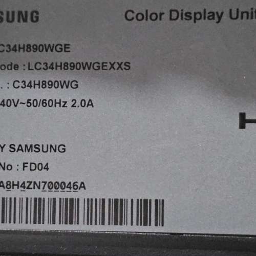 Samsung 34" WQHD 超寬專業 LED 曲面顯示器