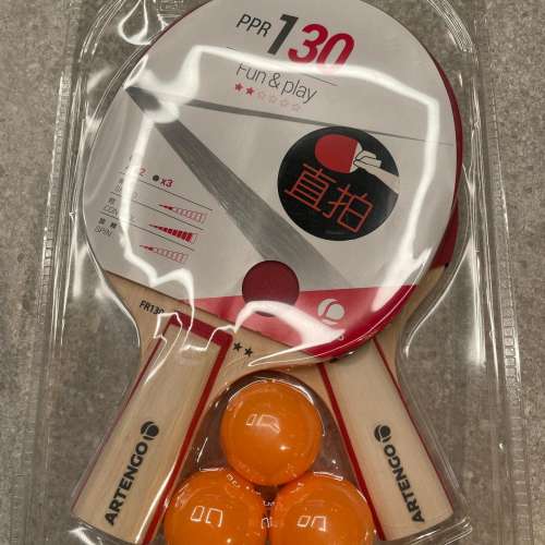 迪卡濃 DECATHLON 乒乓球拍1塊+3乒乓球 全新未使用 FR130