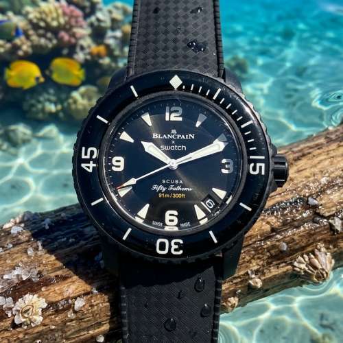寶珀 Blancpain x Swatch Ocean of Storms 全黑潛水錶