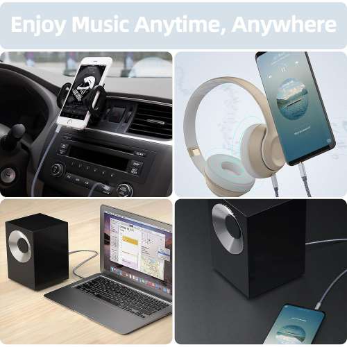 3.5mm Male to 3.5mm Male Audio Cable (3-Rings/4 Sections) 3.5mm Jack Stereo