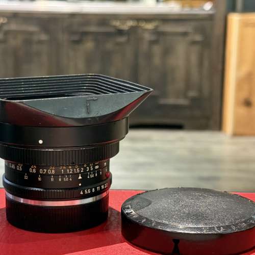Leica Super-Angulon-R 21mm f4 lens with hood