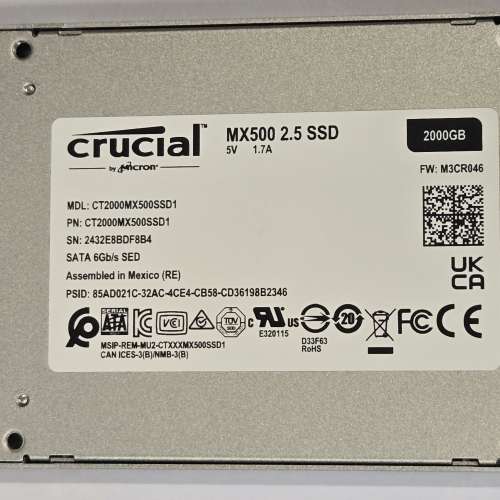 Curcial MX500 2T SSD