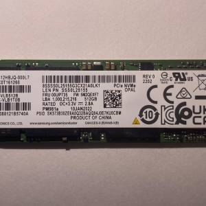 Samsung PM981a 512GB m.2 nvme PCIE 3.0 SSD