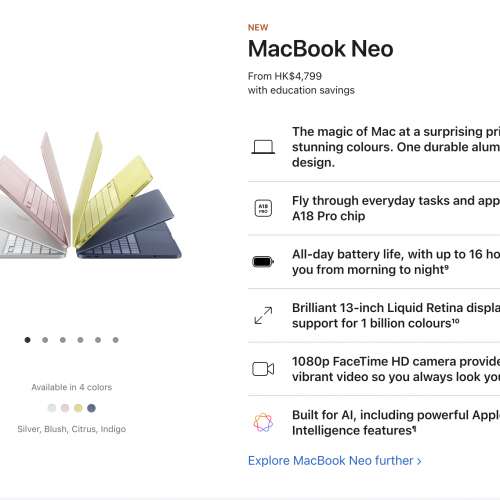 MacBook Neo Blush Pink (256GB)