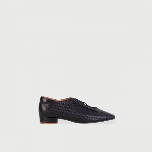 Square-Toe Zip-Zap String Flats