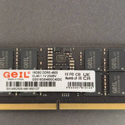 GEIL DDR5 16GB 4800 記憶體 筆記薄型記憶體