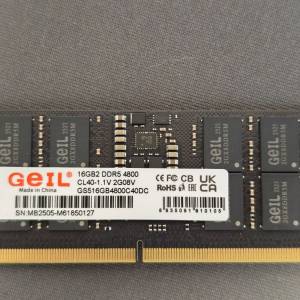 GEIL DDR5 16GB 4800 記憶體 筆記薄型記憶體