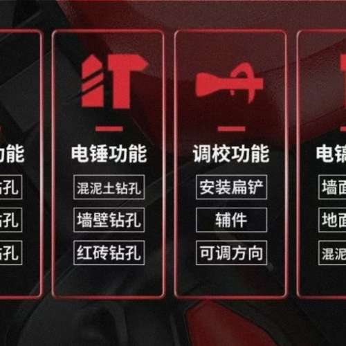 全新工業級(電錘、電鎬、電鑽) 三用重裝油壓充電電鑽/錐