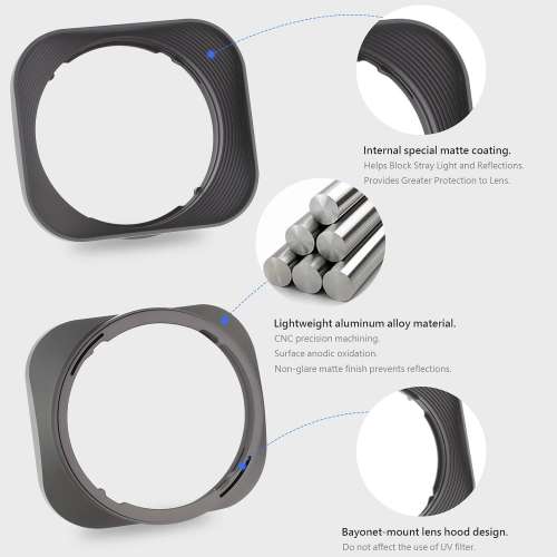 Haoge LH-SM5614 Bayonet Square Metal Lens Hood For Sigma 56mm f/1.4 and 18-50mm