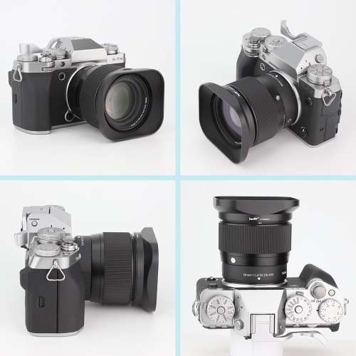 Haoge LH-SM5614 Bayonet Square Metal Lens Hood For Sigma 56mm f/1.4 and 18-50mm