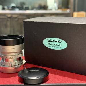 Voigtlander HELIAR 50mm F2 10th Anniversary ltm lens with packing