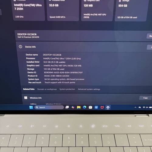XPS 14 Dell 14 Premium 14.5" 3K OLED touch screen U7-255H 32GB 1TB 手提電腦 L...