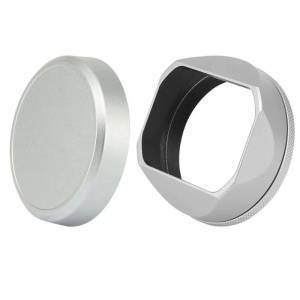 Haoge Metal Hood with 49mm Adapter Ring and Cap For FujiFilm X100VI - Silver