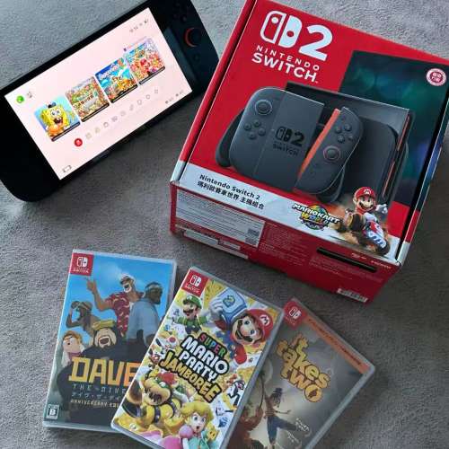 出幾乎全新啲switch2游戲機 剛入手一個月多 港版行貨機有保養送幾只games,玩過兩次...
