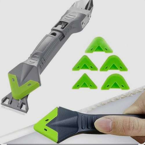 5-In-1 Multi-Function Silicone Trowel- Caulking Tool  with 5 Interchangeable pad