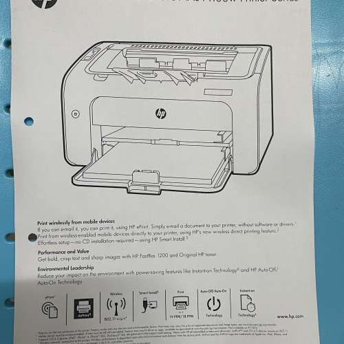 【100%正常】HP P1102w 迷你 Wi-Fi 黑白打印機｜跟新碳粉、電源及USB線