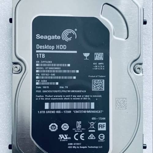 95%新 Apple Seagate SATA III 3.5吋 7200rp 1TB 硬碟機 Hard Disk *ST1000DM003 *...