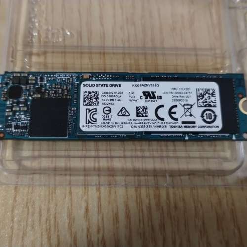Toshiba 512GB SSD NVMe PCIe