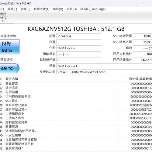 Toshiba 512GB SSD NVMe PCIe
