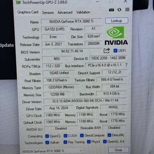 MSI GeForce RTX 3080 Ti GAMING X TRIO 12G