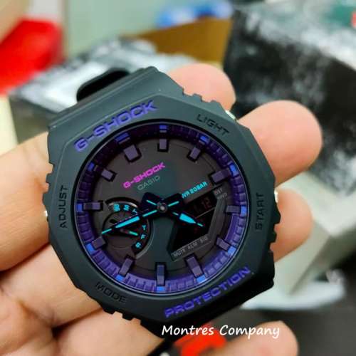 Montres Company 香港註冊公司 (33年老店) 卡西歐 CASIO 數碼指針 藍紫黑色 G-SHOC...