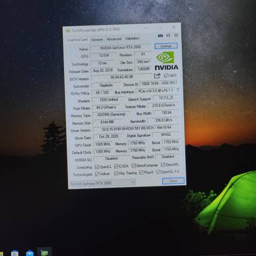 Gigabyte GeForce RTX 2060 6gb 顯示卡