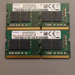 Samsung 原廠 DDR4 SODIMM 3200 16GB*2 32GB一對