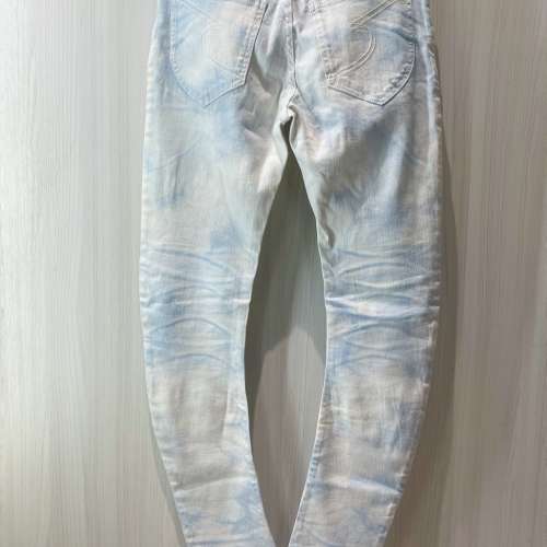 100%全新 日本潮牌 Semantic Design Jeans 男裝牛仔褲 彎刀褲 札染藍白色 Smart Ca...