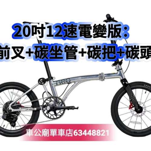 🏆NEO 406-12速電變版 ：抛光銀鋁架-ALF碳前叉~ES12速 ✅碳前叉✅ALF-ES12速,✅碳...