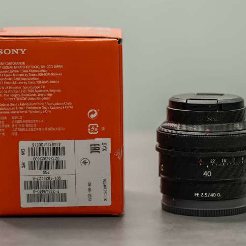 Sony FE 40mm F2.5 G (SEL40F25G) 香港行貨 全套有盒 已貼膜 跟Filter