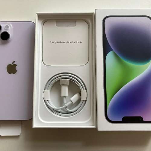 現貨全新不議價 iPhone 14 plus 128gb eSim + 一張實體sim Purple 一年蘋果保養 wh...