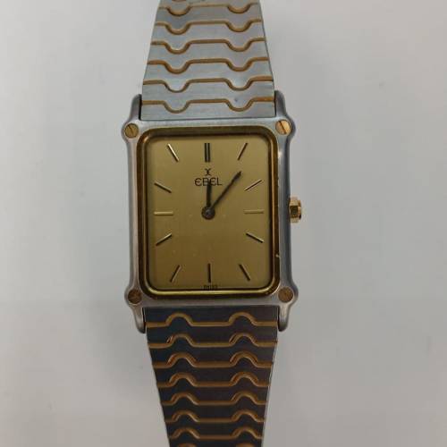 ( 罕有全新古董 ) Vintage1985 Ebel 181901  Wave Classic Tank18K金鋼錶(要修理, ...